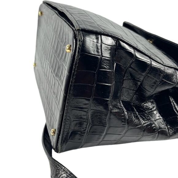 Valentino Garavani Croc Embossed Leather Handbag - Picture 8 of 12